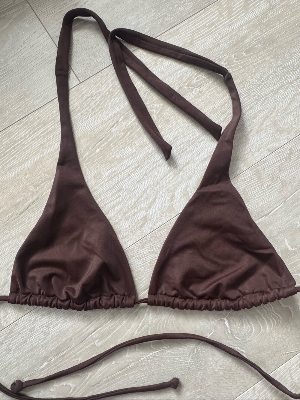 Victoria's Secret Brown Triangle Halter Bikini Top